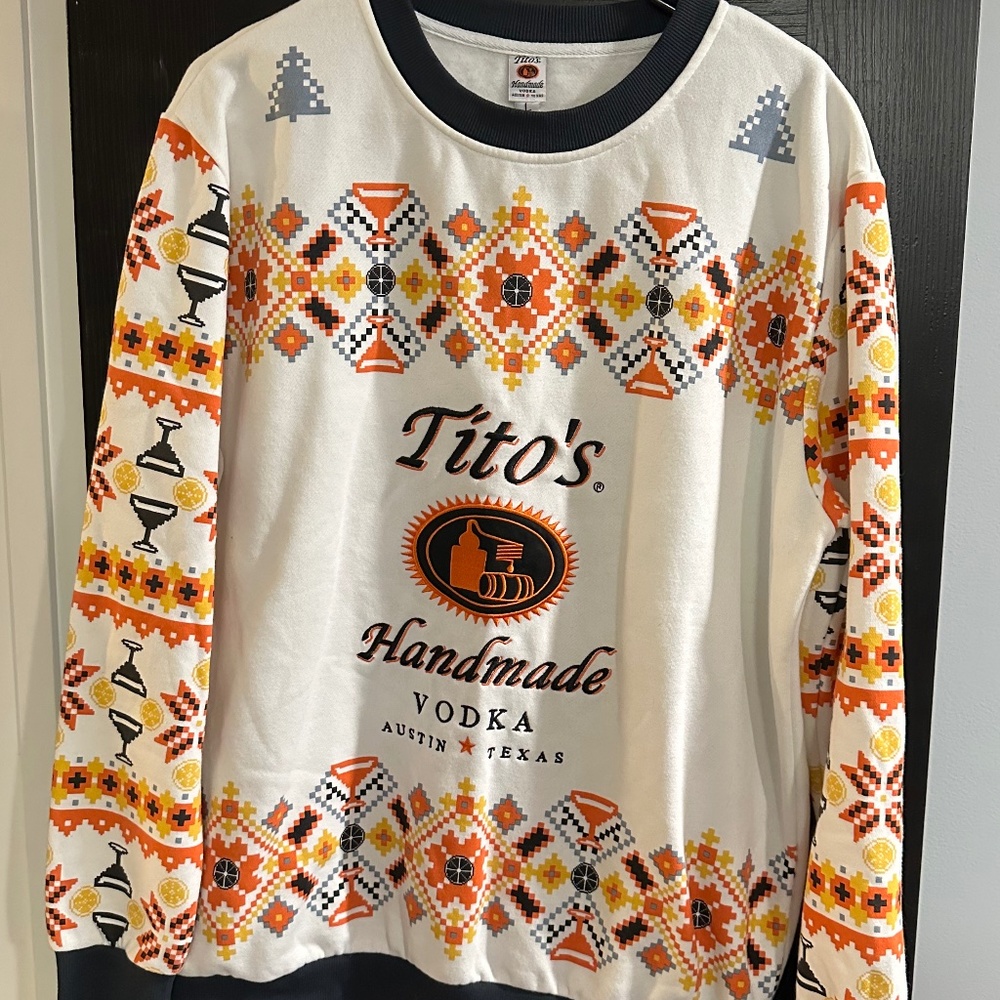 Tito’s Vodka Ugly Holiday Sweater - DISCONTINUED. Size L.